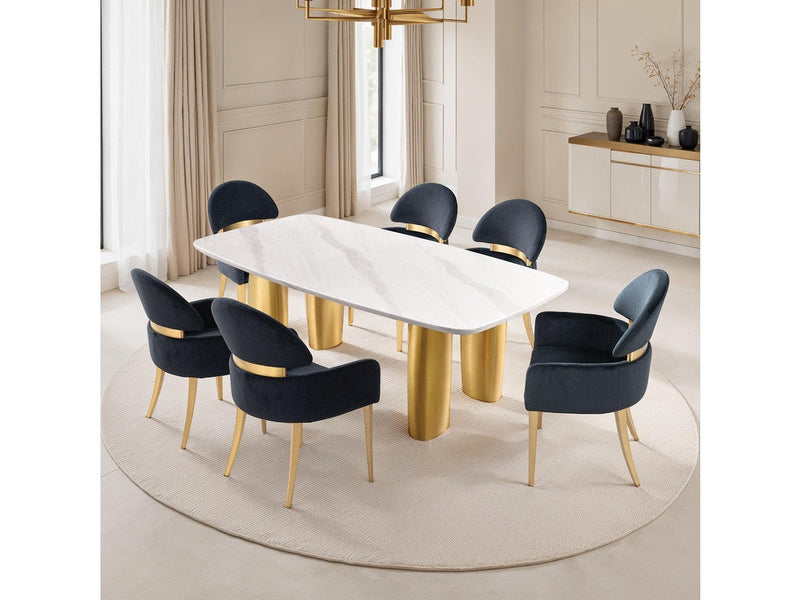 Northall White/Gold/Black 5 Pc. Dining Table Set