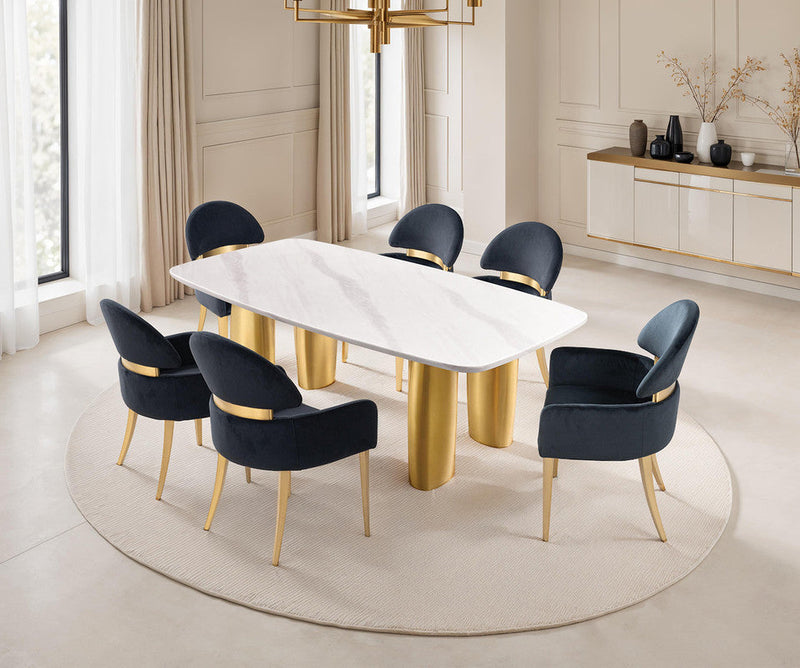 Northall White/Gold/Black 5 Pc. Dining Table Set