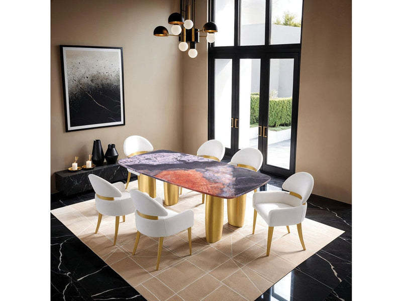 Northolt Black/Gray/Matte Gold 5 Pc. Dining Table Set