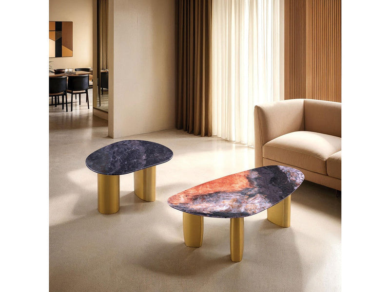 Northwich Black/Gray/Matte Gold Coffee Table