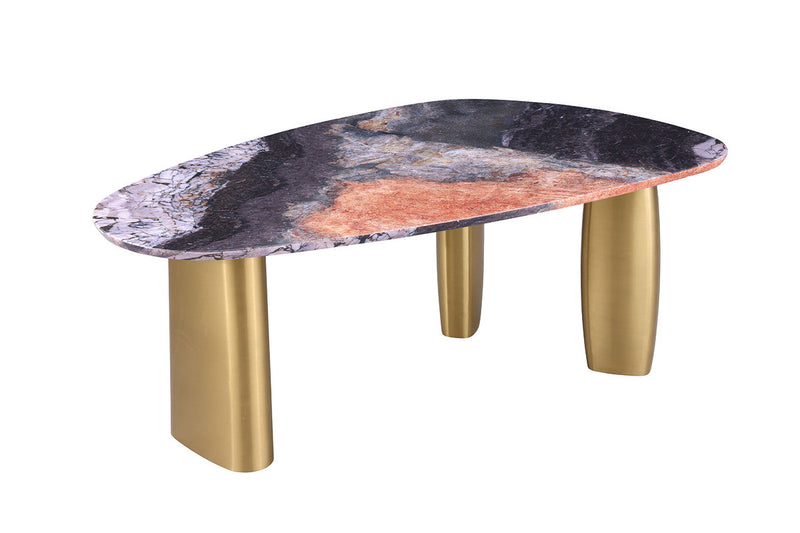 Northwich Black/Gray/Matte Gold Dining Table