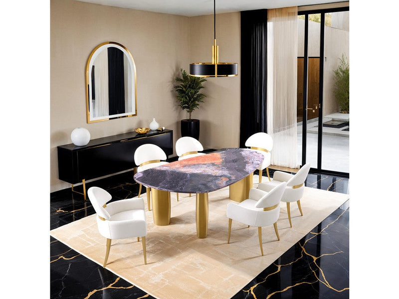 Northwich Black/Gray/Matte Gold/White 5 Pc. Dining Table Set