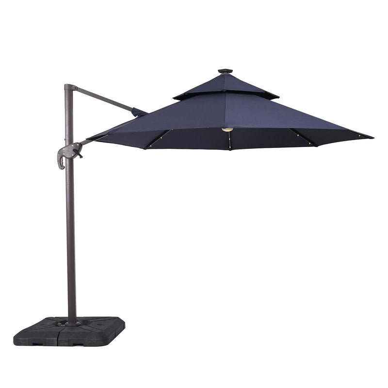 Nuti Blue Round Umbrella w/ Base