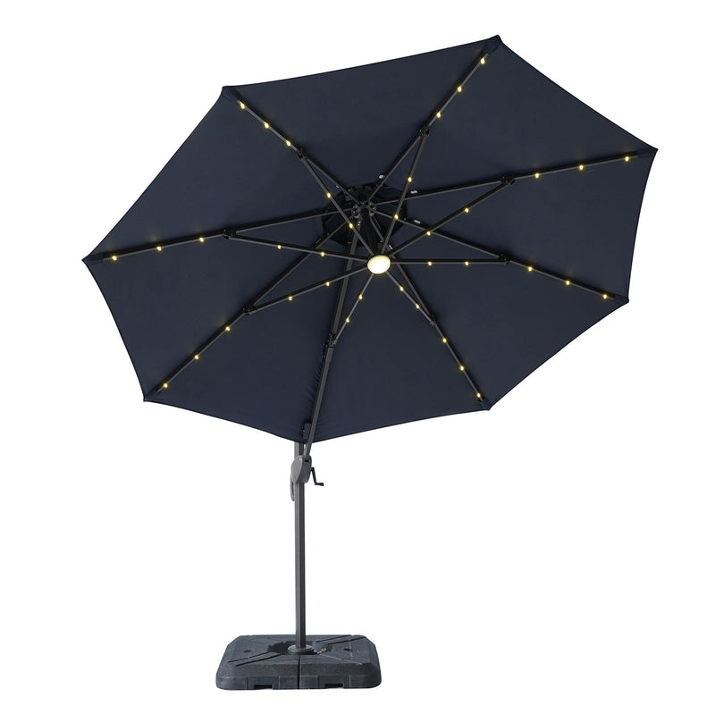Nuti Blue Round Umbrella w/ Base
