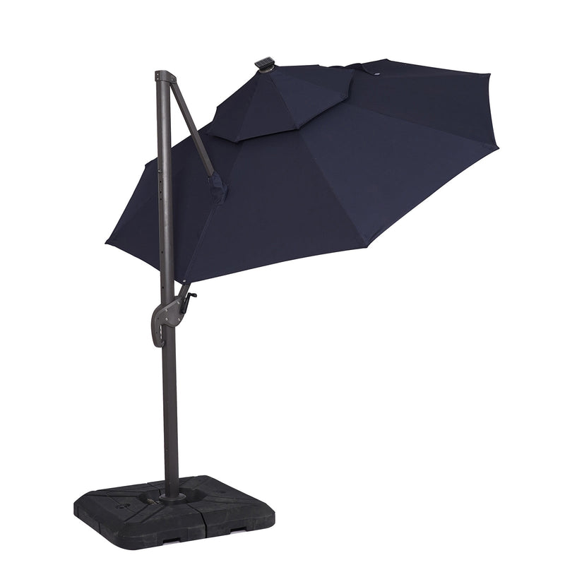 Nuti Blue Round Umbrella w/ Base