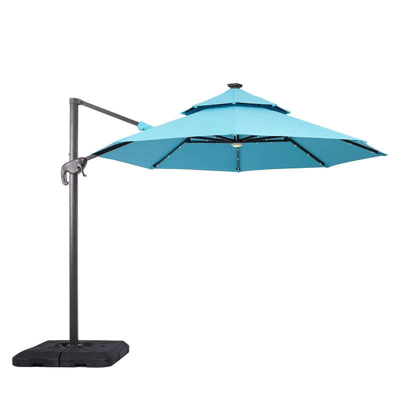 Nuti Teal Round Umbrella w/ Base