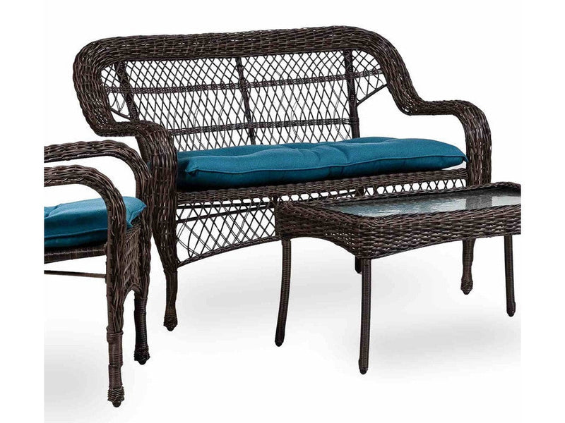 Oliveri Brown/Dark Teal Wicker Loveseat