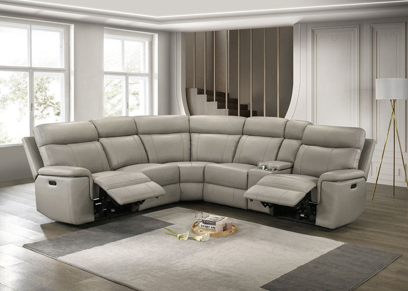 Oliverus Taupe Power Sectional