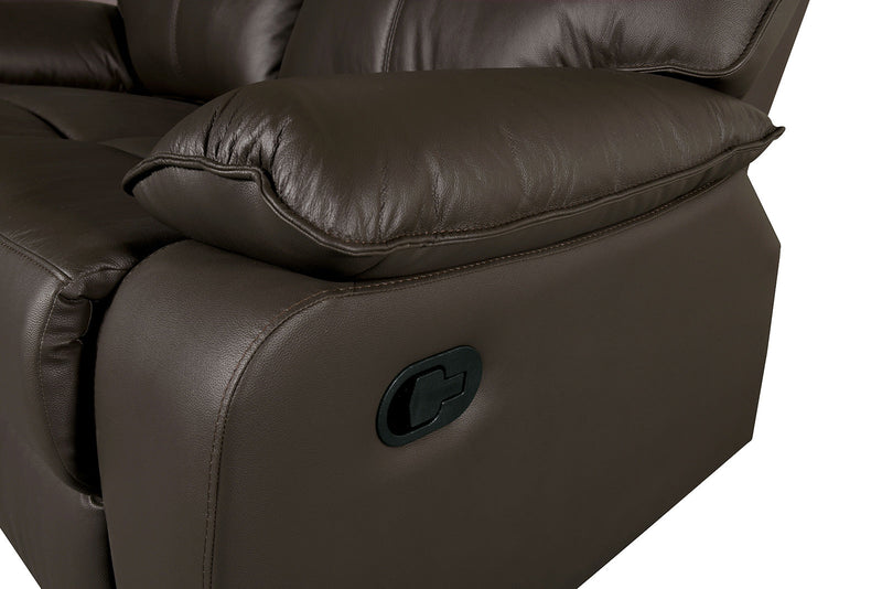 Onoria Brown Leather Match Reclining Loveseat