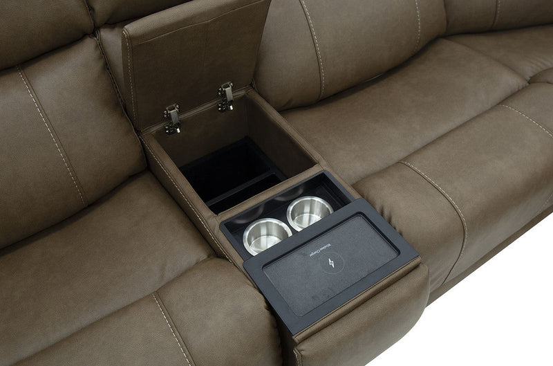 Orpheus Brown Power Sectional w/ Lift Chair