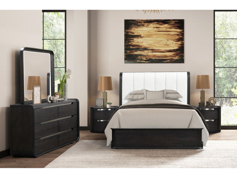 Osterley Black Queen 5 Piece Bedroom Set w/2 Nightstands