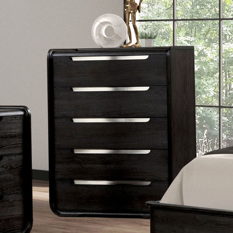 Osterley Black Queen 5 Piece Bedroom Set w/Chest