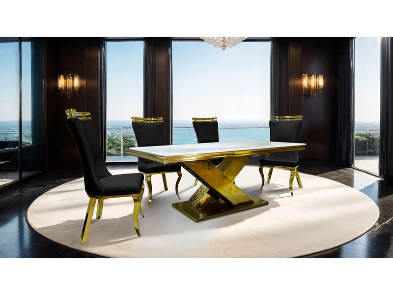 Palazzo Gold/Black 7 Piece Dining Set