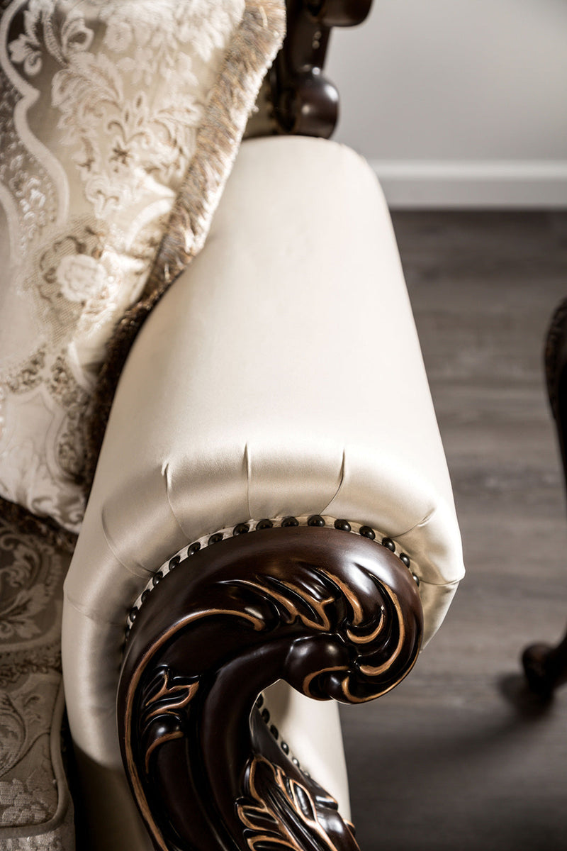 Palencia Dark Cherry/Beige Loveseat