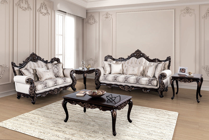 Palencia Dark Cherry/Beige Loveseat