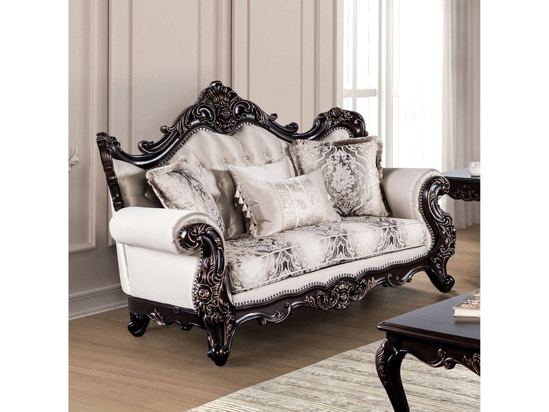 Palencia Dark Cherry/Beige Sofa & Loveseat