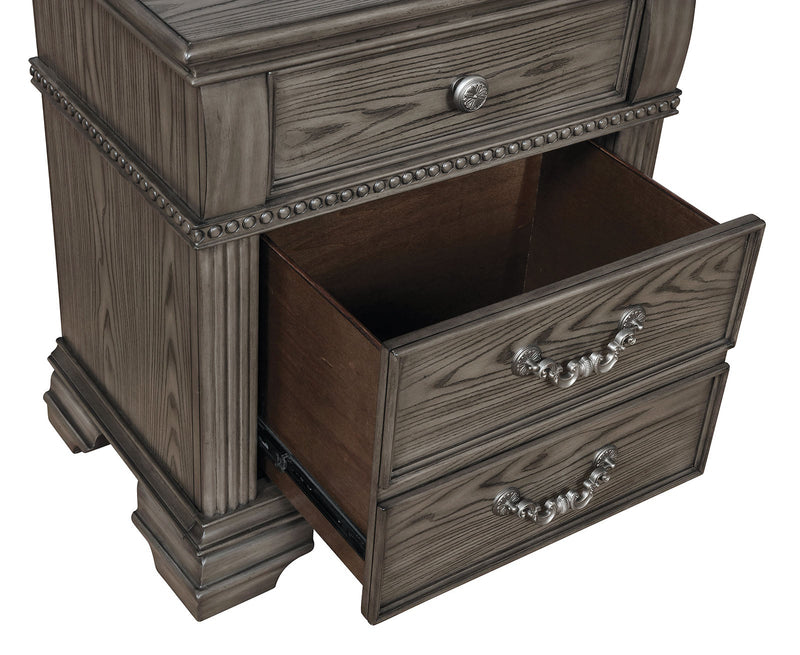 Pamphilos Gray Queen Bed & 2 Nightstand & Dresser & Mirror