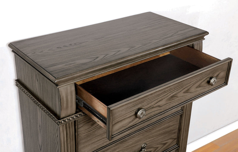 Pamphilos Gray Queen Bed & Nightstand & Dresser & Mirror & Chest