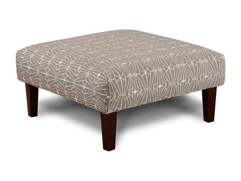Parker Gray/Pattern Ottoman