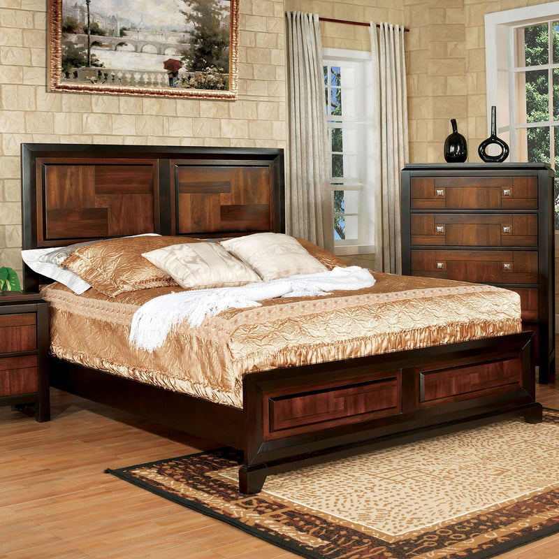 Patra Acacia/Walnut 5 Pc. Queen Bedroom Set w/ 2NS