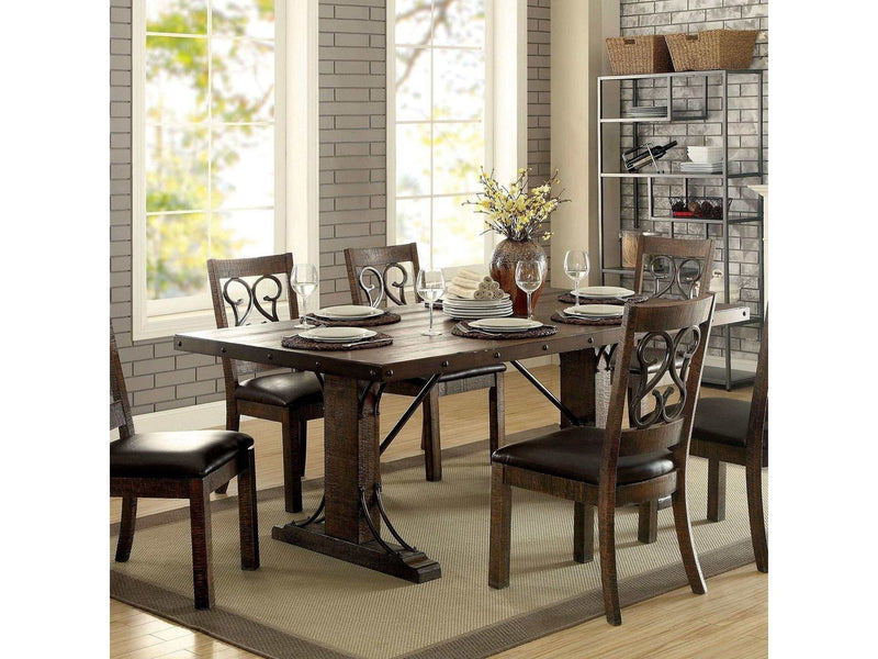 Paulina  Rustic Walnut/Espresso  Dining Table