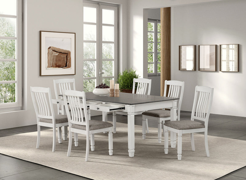 Pendola Rustic White Dining Table