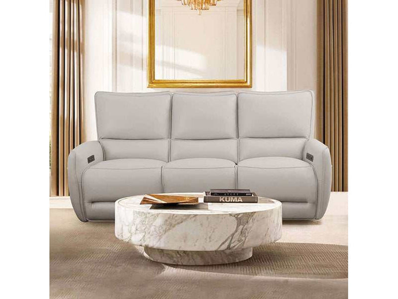 Phineas Beige Top Grain Leather Match Power Reclining Sofa