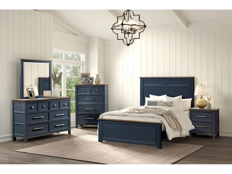 Pinetop Blue/Dark Brown Twin 4 Piece Bedroom Set