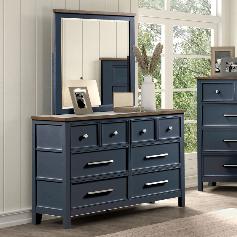 Pinetop Blue/Dark Brown Twin 5 Piece Bedroom Set w/Chest