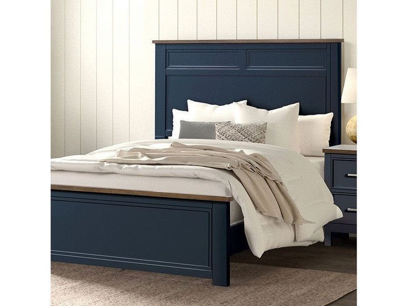 Pinetop Blue/Dark Brown Twin Bed