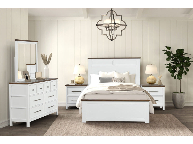 Pinetop White Twin 5 Piece Bedroom Set w/2 Nightstands