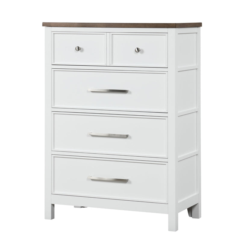 Pinetop White Twin 5 Piece Bedroom Set w/Chest