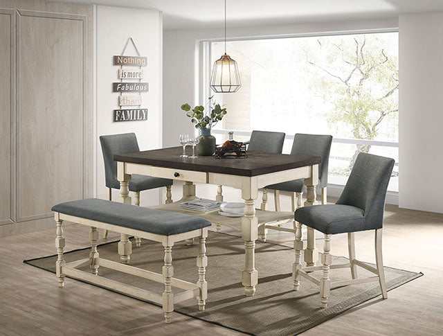 Plymouth Ivory/Dark Gray Counter Height Table