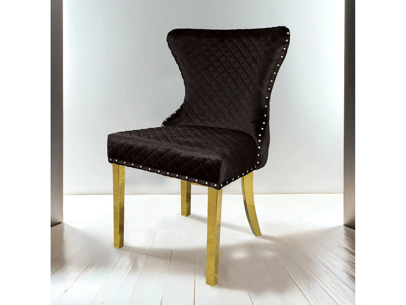 Portanova Gold/Black Chair (Set of 2)