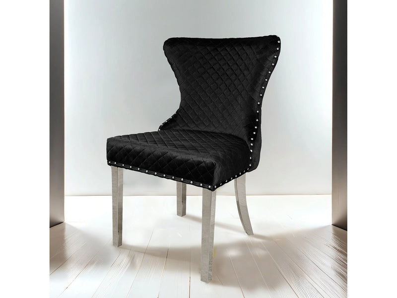 Portanova Silver/Black Chair (Set of 2)
