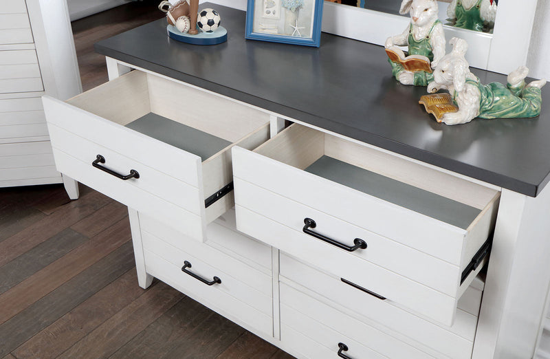 Priam White/Gray 4 Pc. Twin Bedroom Set