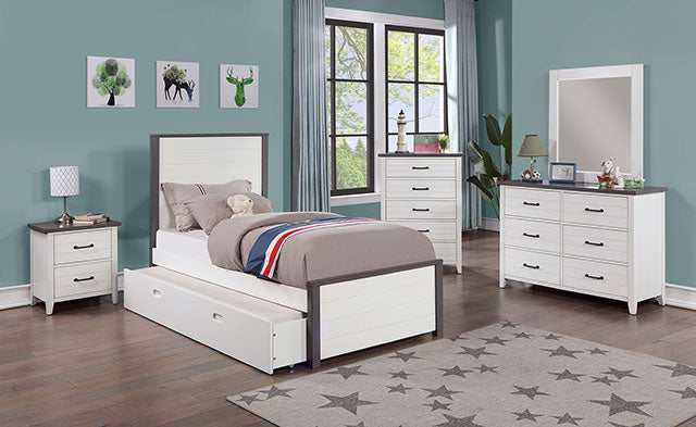 Priam White/Gray Nightstand