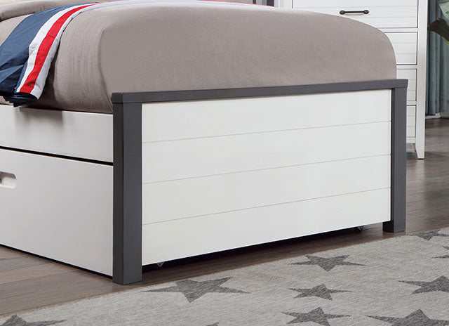 Priam White/Gray Twin Bed
