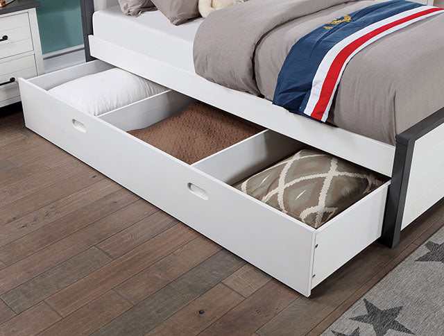 Priam White/Gray Twin Bed