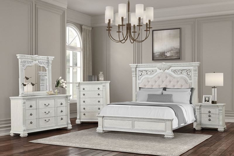 Promenade Wire Brushed White Mirror
