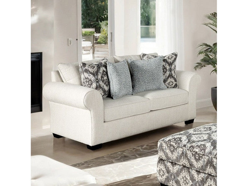 Queensbury White Loveseat