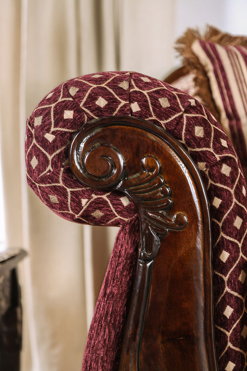 Quirino Burgundy/Dark Brown Loveseat