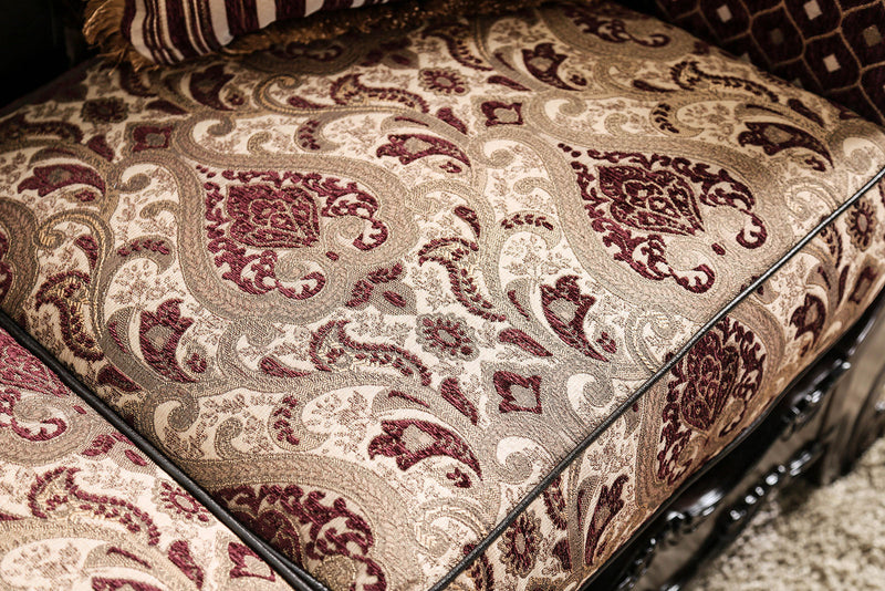 Quirino Burgundy/Dark Brown Sofa