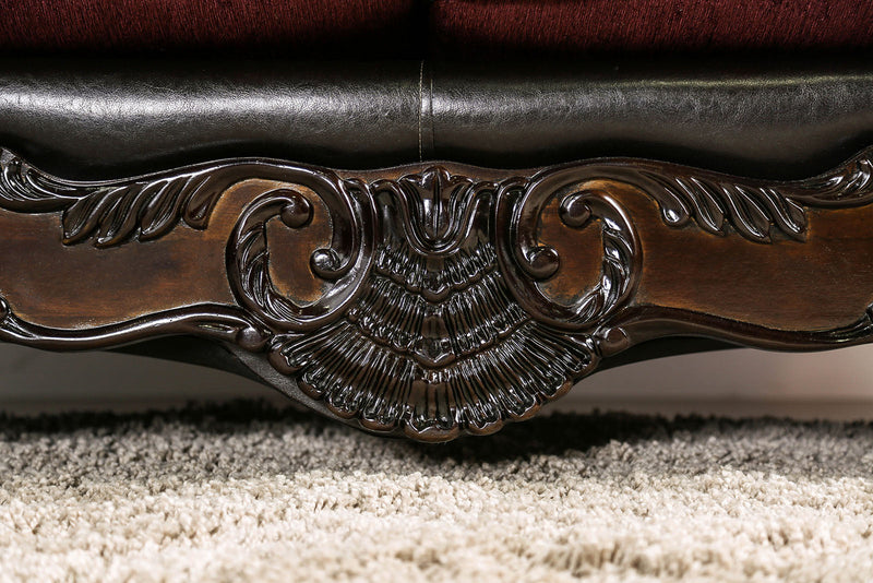 Quirino Burgundy/Dark Brown Sofa