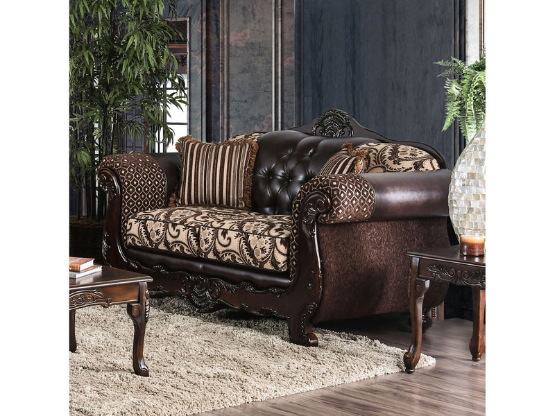 Quirino Light Brown/Dark Brown Loveseat
