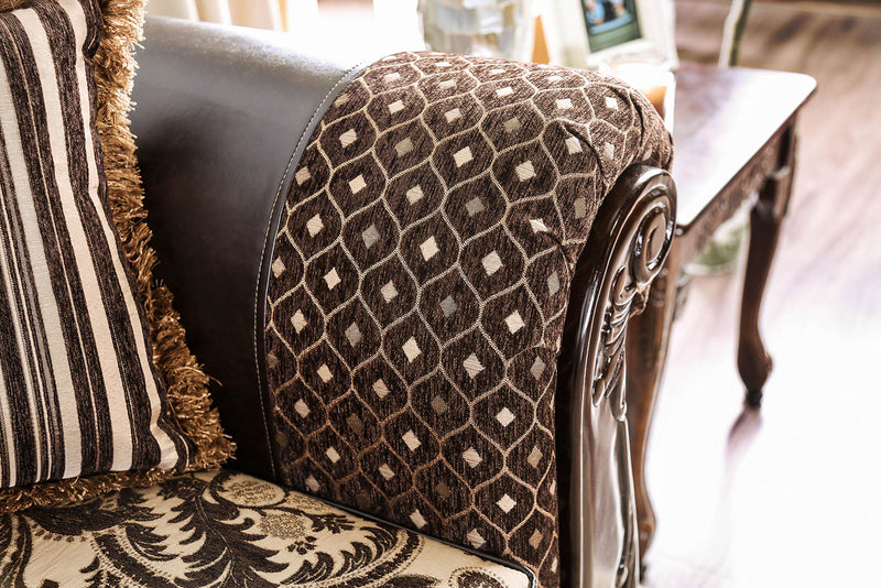 Quirino Light Brown/Dark Brown Sofa