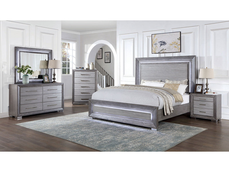 Raiden Gray 5 Pc. Queen Bedroom Set w/ Chest