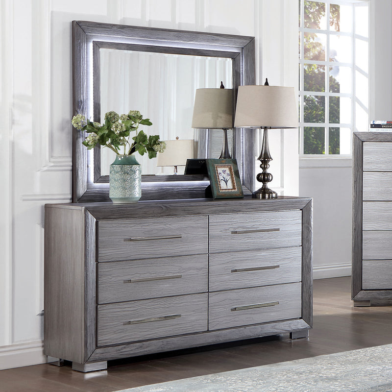Raiden Gray 5 Pc. Queen Bedroom Set w/ Chest
