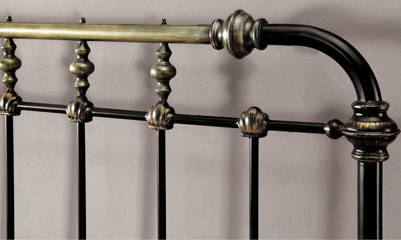 Riana Antique Black Queen Bed