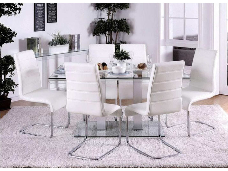 Richfield White & Chrome 7pc Dining Room Set